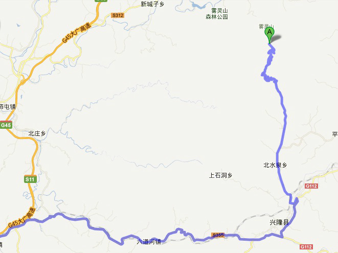 兴隆县上112国道再转355省道路线图(放大)
