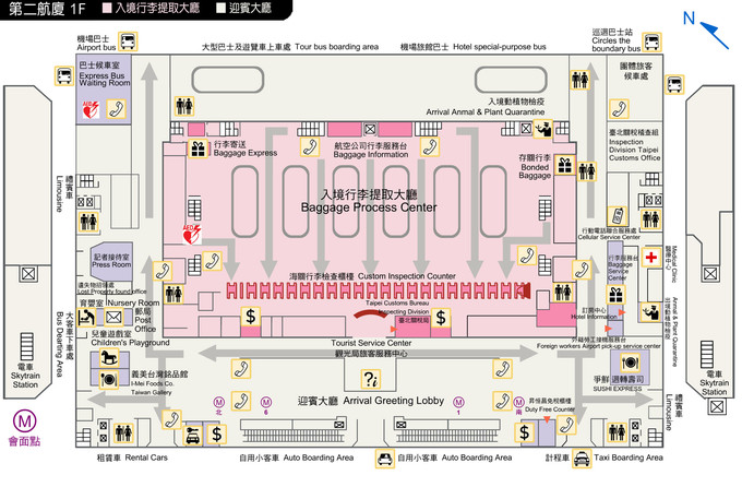   下面附一张桃园机场的平面图(也是别人攻略里淘来的),但