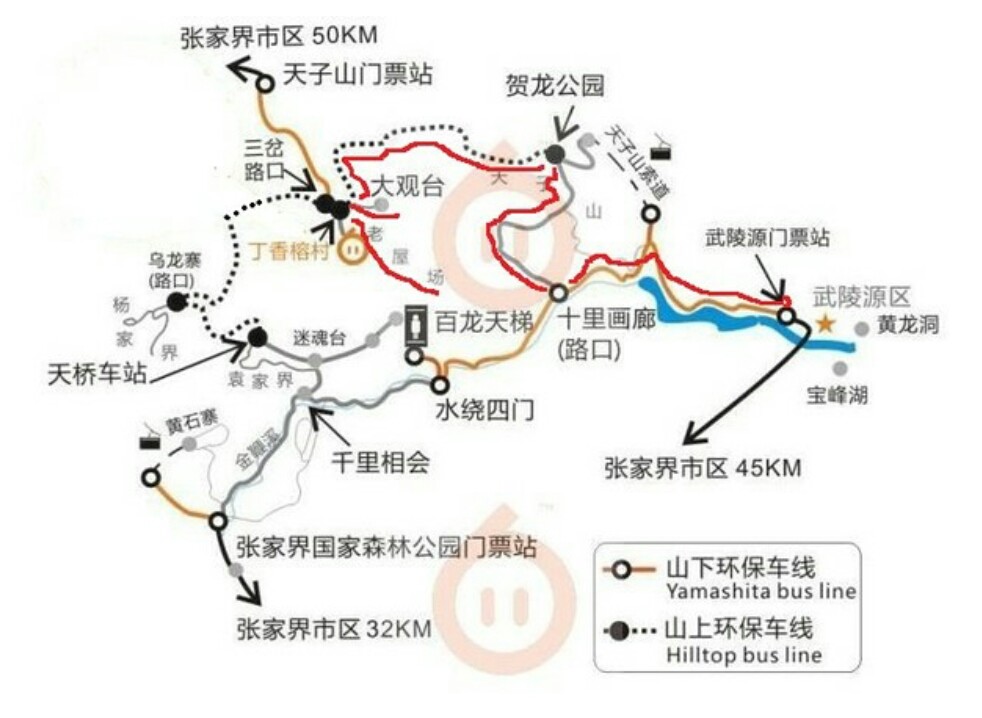 张家界森林公园地图